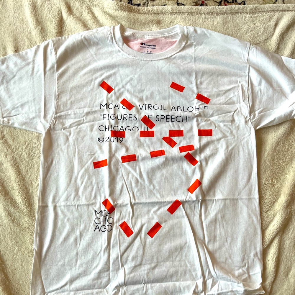 Virgil Abloh MCA Figures of Speech Lines T-shirt-White - Men’s size L and M NWOT